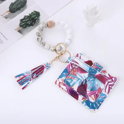 Women's Fashion Bohemian Tassel Bracelet Compact Wallet PU Leather Geometric