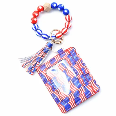 Women's Fashion Bohemian Tassel Bracelet Compact Wallet PU Leather Geometric