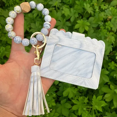 Women's Fashion Bohemian Tassel Bracelet Compact Wallet PU Leather Geometric