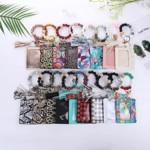 Women's Fashion Bohemian Tassel Bracelet Compact Wallet PU Leather Geometric