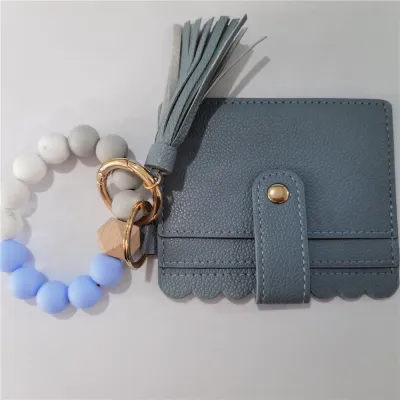 Women Fashion Beaded PU Tassel Coin Purse Bags Wallets
