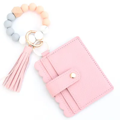Women Fashion Beaded PU Tassel Coin Purse Bags Wallets