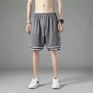Men's Color Block Mesh Quick-Dry Sports Shorts Loose Fit Bermuda