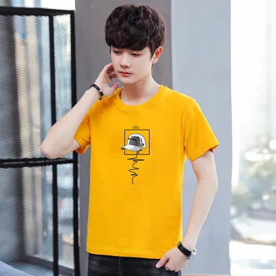 Men Casual Printed Round Neck Short-Sleeved Plus Size T-Shirt