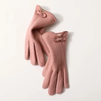 Women Winter Plush Warm Driving And Riding Touchscreen Cashmere Gloves