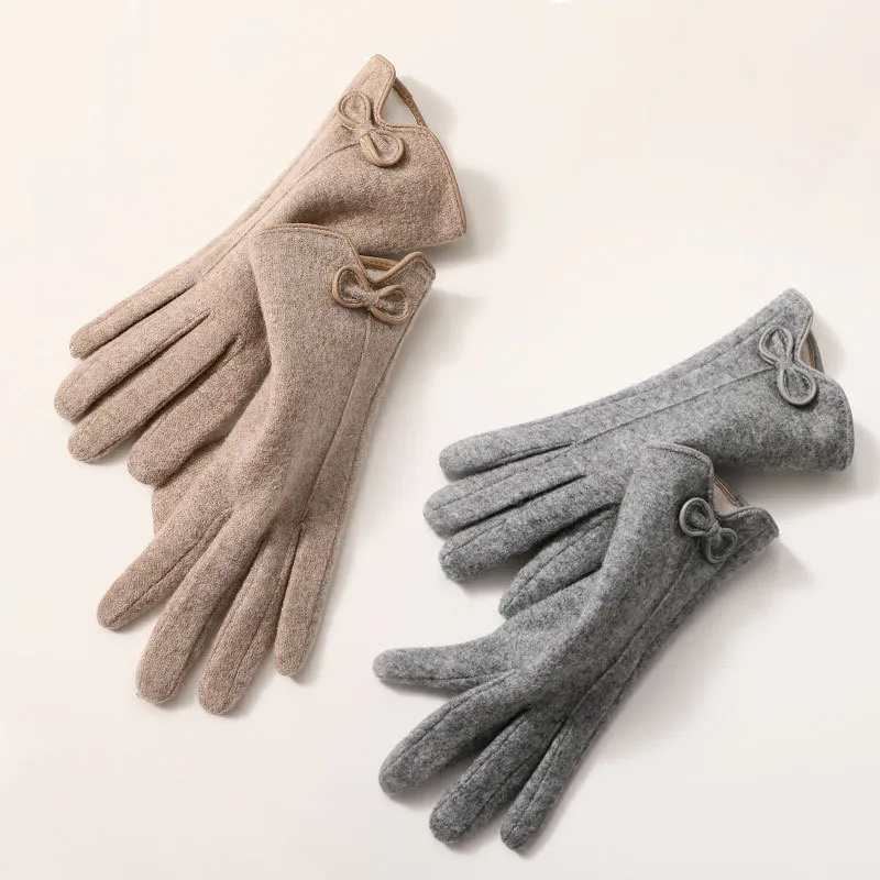 Women Winter Plush Warm Driving And Riding Touchscreen Cashmere Gloves