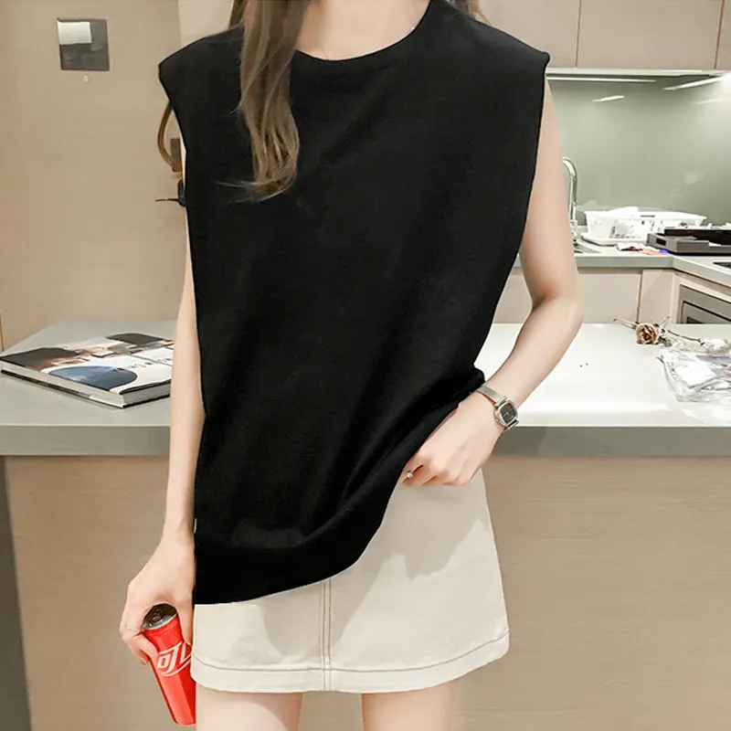 Women Loose Fit Sleeveless Tank Top Casual Polyester Summer