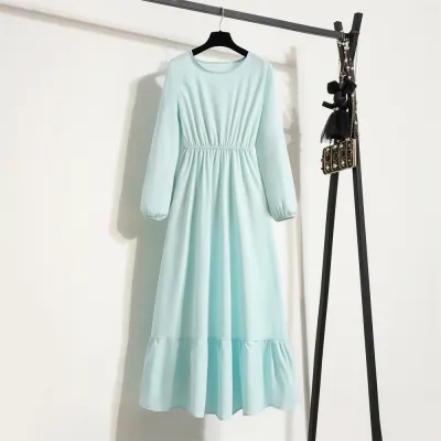 Women Chiffon Floral Long-Sleeved Maxi Dress