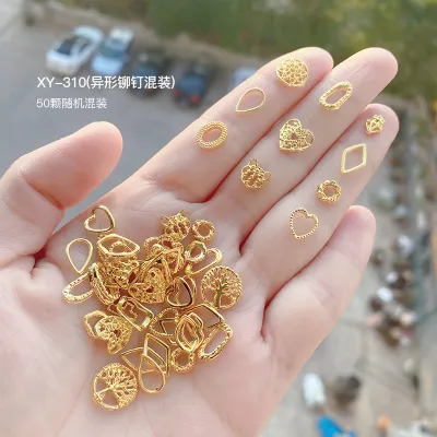 Women Fashion Retro Super Glitter Nail Art Decoration 50Pcs-Pack Metal