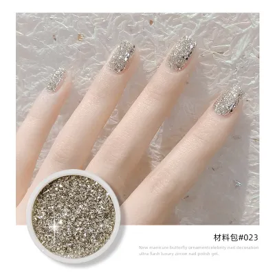 Women Fashion Irregular Silver Colorful Gravel Nail Art Decoration