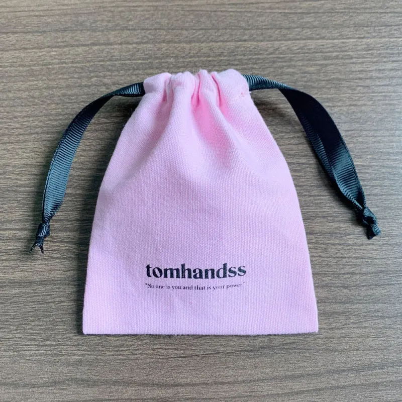 Customizable Pure Cotton Canvas Drawstring Jewelry Organizer Bag