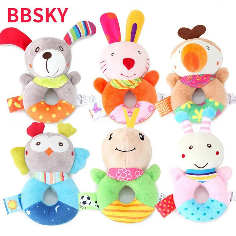 Cute Cartoon Puppy Owl Animal Hand Circle Plush Toy for Kids