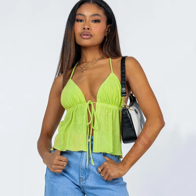 Summer Women Sexy Lace-Up Drawstring Halter Camisole