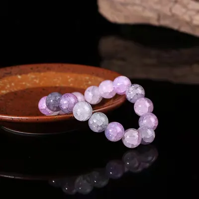 Women Fashion Simple Crackle Glass Bead Bracelet