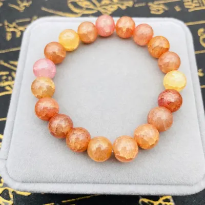 Women Fashion Simple Crackle Glass Bead Bracelet