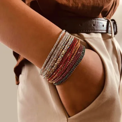 Women Fashion Simple Stretch Rhinestone Bracelet