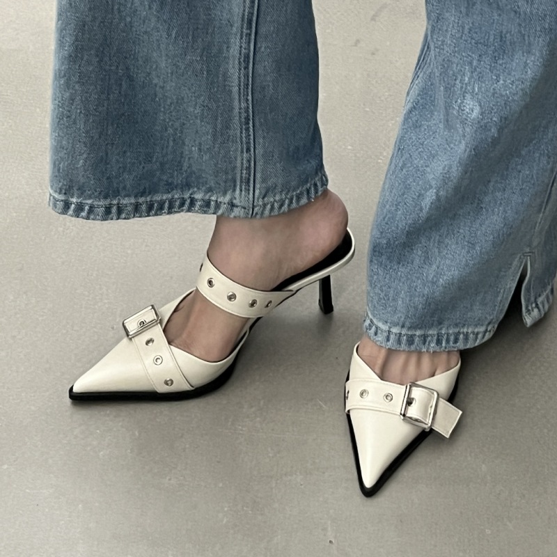 Wholesale Women Fashion Sexy Punk Belt Buckle Pointed Toe