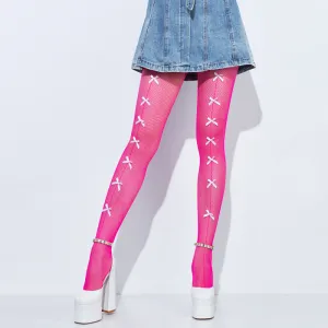 Women Fashion Sexy Bow Knot Panty Fishnet Stockings