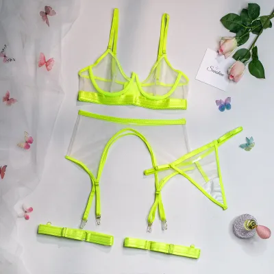 Women Sexy See-Through Mesh Bra Set