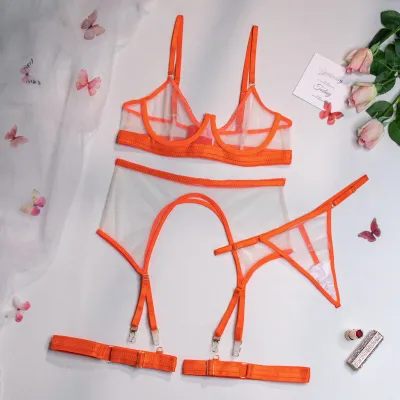 Women Sexy See-Through Mesh Bra Set