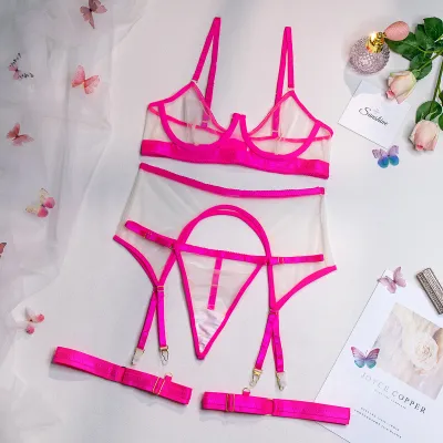 Women Sexy See-Through Mesh Bra Set