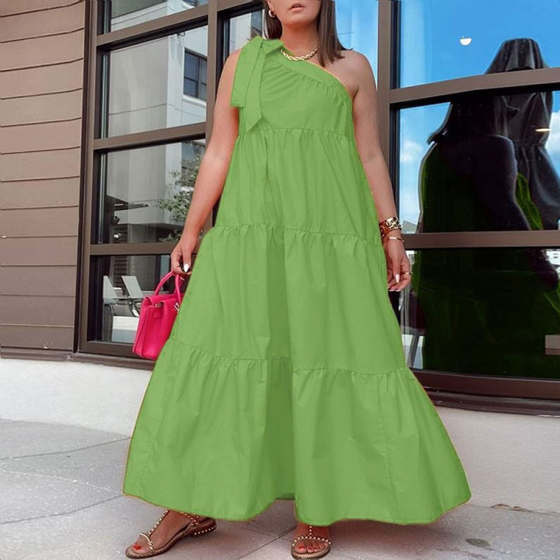 Wholesale Women Fashion Casual Irregular One Shoulder Solid