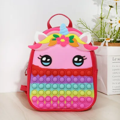 Children Kids Baby Fashion Girls Boys Cartoon Unicorn Silicone Backpack