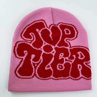 Men And Women Winter Multicolor Pullover Knitted Letters Beanie Hat