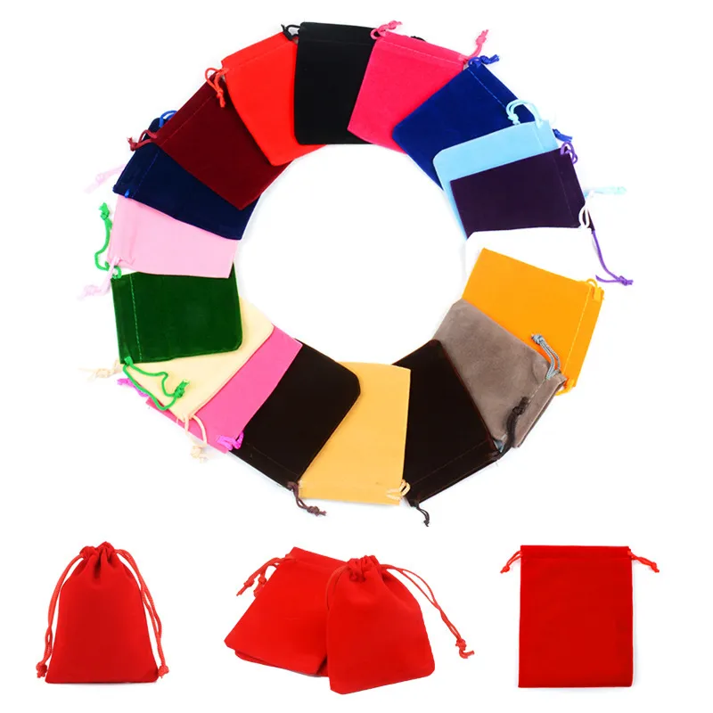 Simple Drawstring Velvet Jewelry Packaging Bag