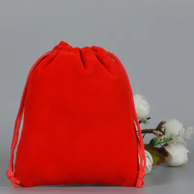 Simple Drawstring Velvet Jewelry Packaging Bag