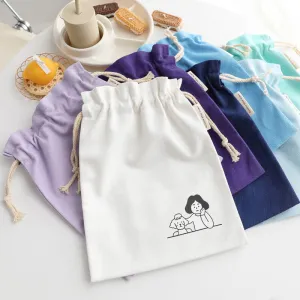 Simple Canvas Drawstring Jewelry Storage Bag