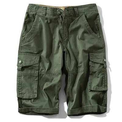 Men Plus Size Casual Mid-Rise Multi-Pocket Camouflage Bermuda Shorts