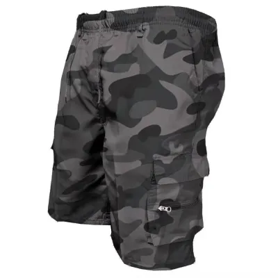 Men Casual Outdoor Mid-Rise Multi-Pocket Loose Bermuda Shorts