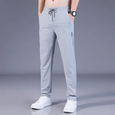 Men Casual Breathable Quick-Drying Large Size Loose Sports Trousers