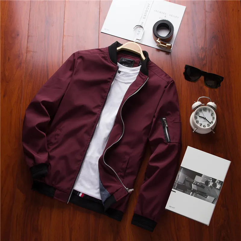 Men Plus Size Casual Stand Collar Zipper Jacket with Epaulets