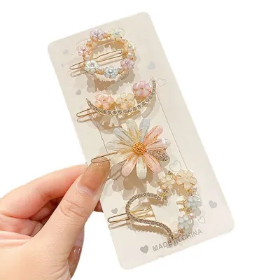 Summer Women Fashion Geometric Metal Hair Clip Set