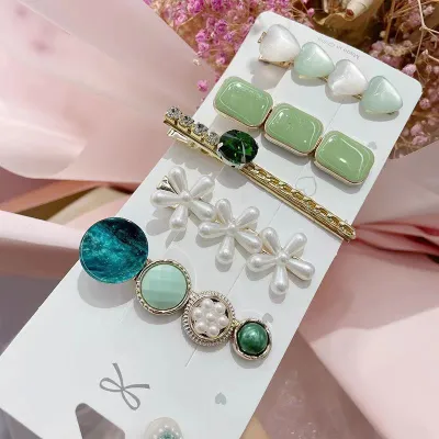 Summer Women Fashion Geometric Metal Hair Clip Set