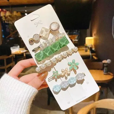 Summer Women Fashion Geometric Metal Hair Clip Set