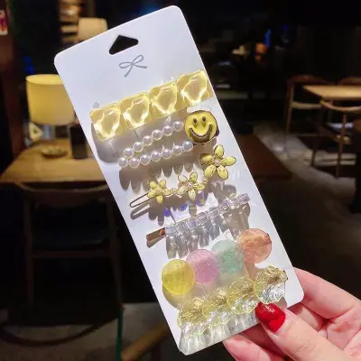 Summer Women Fashion Geometric Metal Hair Clip Set