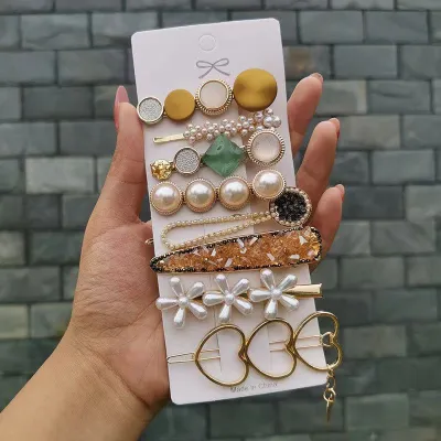 Summer Women Fashion Geometric Metal Hair Clip Set