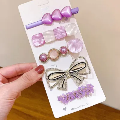 Summer Women Fashion Geometric Metal Hair Clip Set