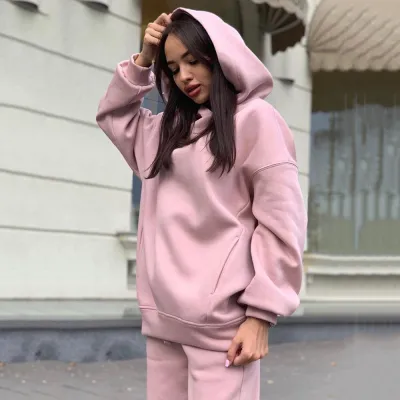 Women Casual Street Hoodie And Sweatpants Set