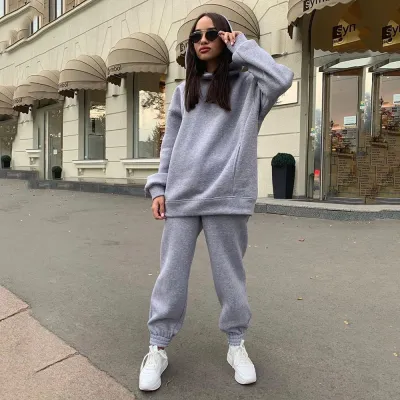 Women Casual Street Hoodie And Sweatpants Set
