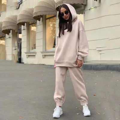 Women Casual Street Hoodie And Sweatpants Set