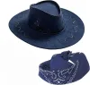 Navy Blue Hat + Square Scarf