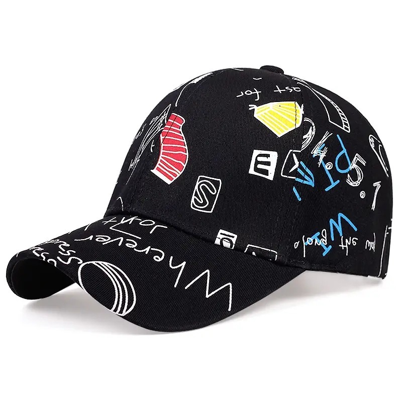 Wholesale Fashion Unisex Solid Color Letter Graffiti Cap