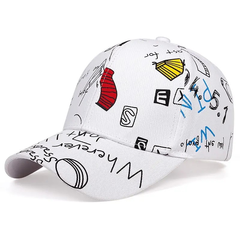 Wholesale Fashion Unisex Solid Color Letter Graffiti Cap