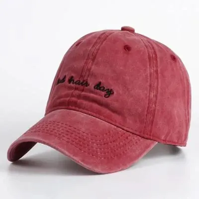 Fashion Retro Unisex Solid Color Letter 3D Embroidery Cotton Cap