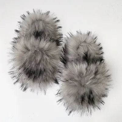 Women Fashion Casual Color Blocking Soft Plush House Slippers