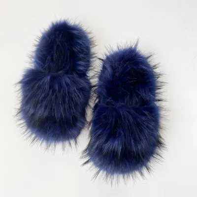 Women Fashion Casual Color Blocking Soft Plush House Slippers